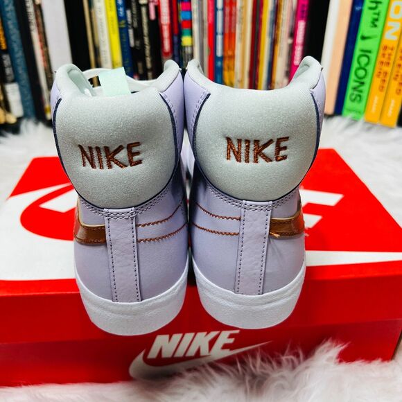 NIKE BLAZER MID 77 GRADE SCHOOL BARELY GRAPE COOPER METALLIC YOUTH - Picture 5 of 8